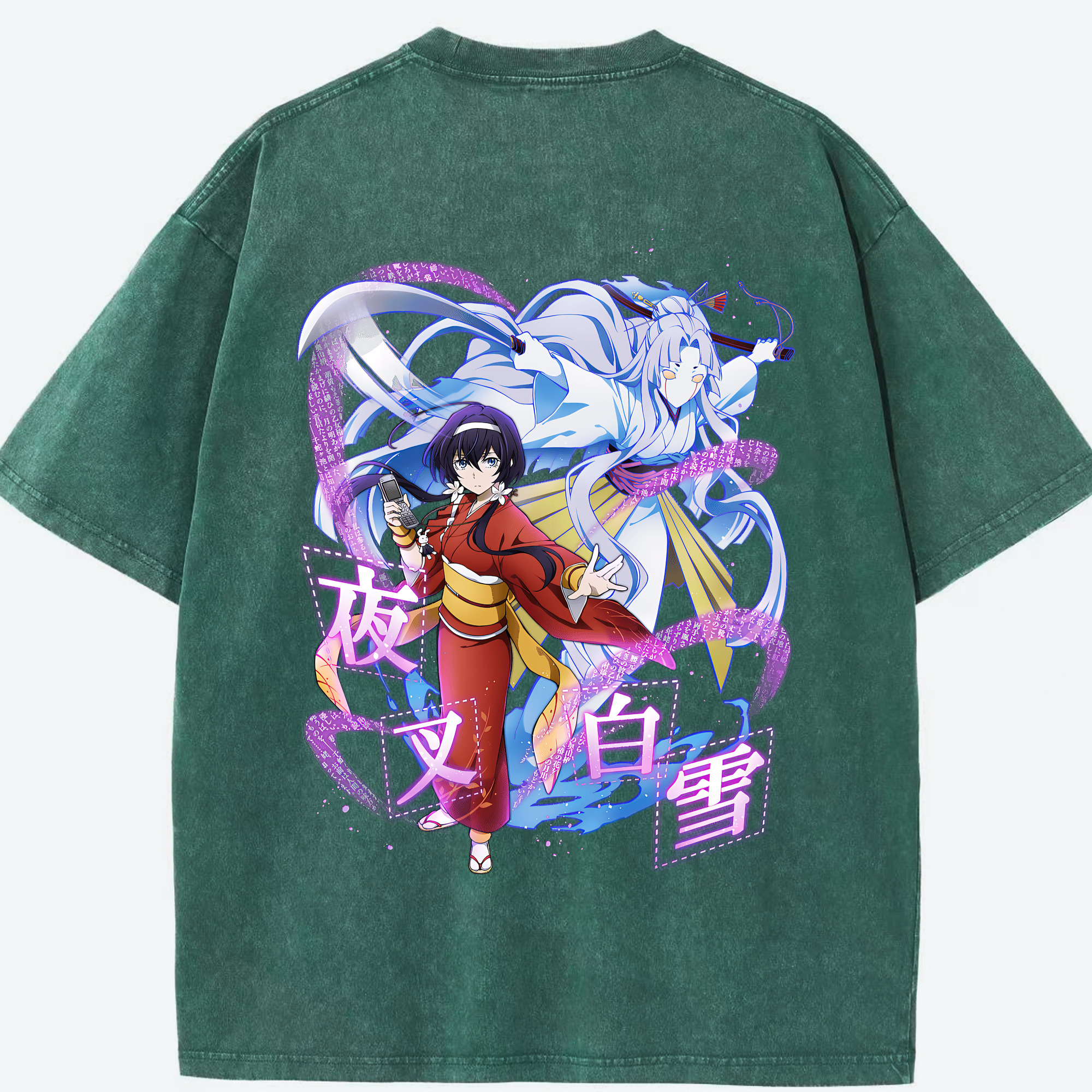 （画像用） 文豪ストレイドッグス Bungo Stray Dogs 綿100% ヴィンテージ風 半袖Tシャツ（背面プリント）